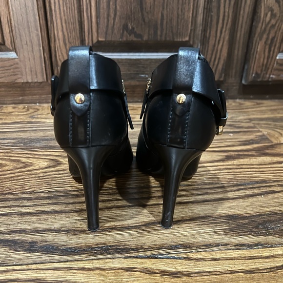 Burberry black real leather heels w/ buckle. European size 38, US size = size 7 - Picture 3 of 8